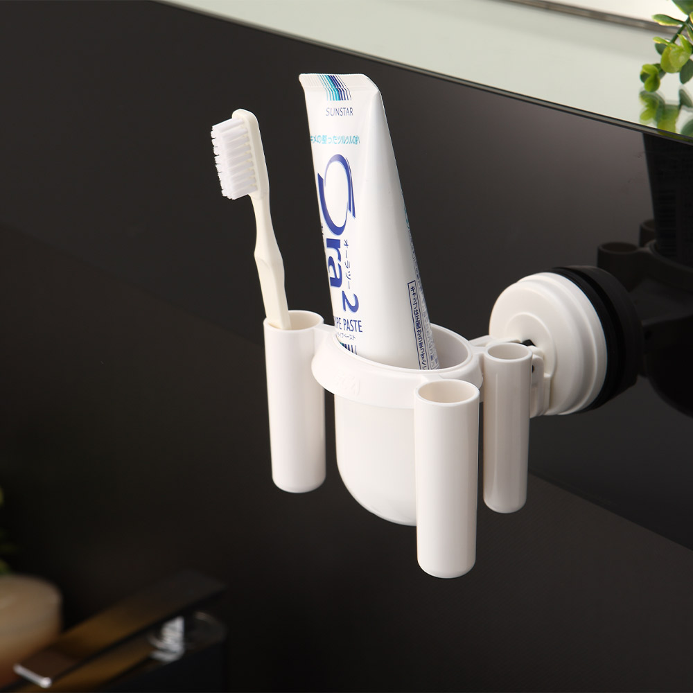 Bathroom Suction Toothbrush and Toothpaste Holder