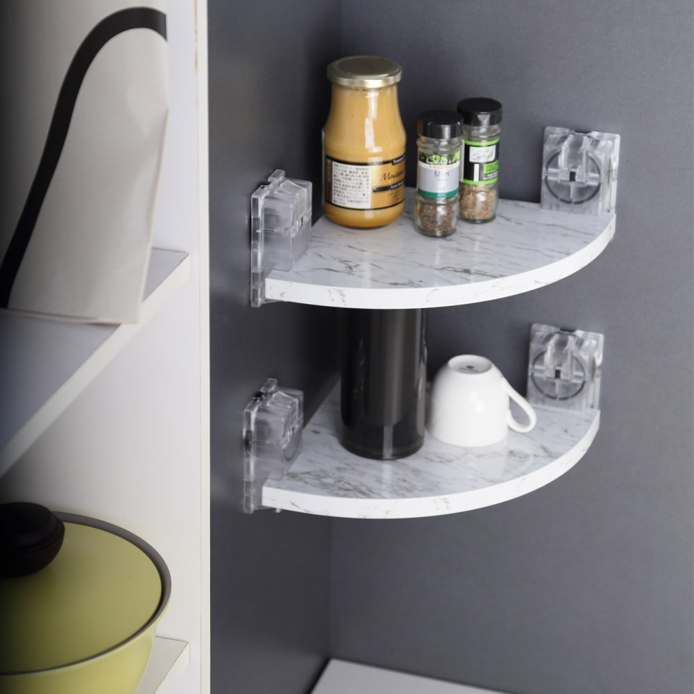 Beautiful Suction Cup Marble Corner Shower Shelf | FECA